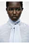 Textured Blouse with Scarf - 7