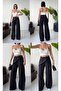 Black Pants with Draped Bandana Detail - Wide Fit - 6