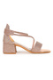 Pisar Sand Glitter Daily Girl's 4 cm Heeled Sandals Evening Dress Shoes - 4