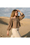 Sahra Madonna Collar Crop Bluz / Mink - 3