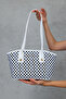 Polka Dot White Women's Shoulder Bag with Zipper, Daily Stylish Handbag