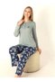Women's Seasonal Pajama Set with Patches |   Modern Comfortable Stylish Long Sleeve Home Wear 79-121