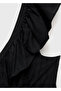 Long Dress with Ruffled Neckline - 5