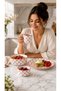 Red Love Series Handmade 4-Piece Single Person Special Ceramic Breakfast Set - 5