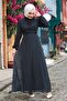 Polka Dot Black Hijab Dress 27909S