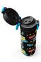 Kids Black Blue Gamer Patterned Steel Thermos with Straw and Direct Drinking Feature 500 ml 31984 - 3