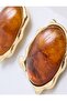 Brown Asymmetrical Figured Modern Earrings - 2