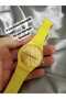 Special Design Svatch Model, Yellow Color Silicone Strap, Unisex Wristwatch with Calendar, 4 cm Width, 24 cm Length, Attention: the Watch Case Is Large - 5