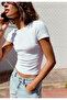 Basic dar kesim t-shirt - 4