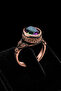 Women's Copper Ring Mystic Topaz Natural Stone Oval Model Copper Ring - 4