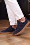 - Genuine Suede Leather Navy Blue Color Men's Sneaker - 666-Sh-10-129