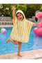 Outlet 100% Cotton Girls' and Boys' Sea, Beach, Pool, Bath Towel Poncho Yellow/Floral