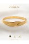 Aurora Glitter Leaf; 316L Women's Steel Handcuff Bracelet - 4