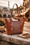 Brown Textured Panel Shoulder Bag |   Brown Mt1589 - 3