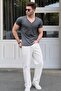 Buttoned Anthracite Basic T-Shirt 4052