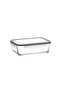Fresco Glass Storage Container Single Extra Large 1900 ml Rectangular Gray Locking Lid