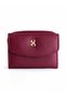 Women's Burgundy Wallet with Coin Compartment and Zipper - 2