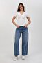 Women's Ecru Drawstring Detailed Ribbed Regular Fit Casual Blouse - H6040 - 6