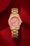 Women's Gold Steel Wristwatch with Powder Pink Dial, Roman Numerals, Classic Luxury Bracelet, Band Watch 2026 - 2