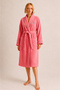 Be-0157-Pnk 100% Cotton Women's Men's Unisex Bathrobe Pink