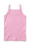 Girl's 100% Cotton Undershirt with Ribbed Thin Straps and Lace Detail, Ergonomic Design (8020)