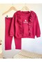 My Little One's Cicileri Uncrn Fisto Detailed Girls' 2-Piece Set - Burgundy - 2