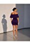 Off Shoulder Mini Scuba Dress 58985 Purple - 4
