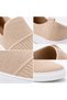 Beige Knitwear High-Sole Laceless Men's Shoes - Anti-Sweat Breathable Comfortable Casual Sports Shoes Kb 114 - 6