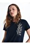 Crew Neck Sequin Embroidered Women's T-Shirt (S5)