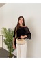 Women's Pink Powder Canvas Leather Detailed Shoulder Bag Striped Classic Handbag - 5
