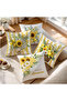 Yellow Lemon and Sunflower Patterned Set of 4 Decorative Throw Pillow Covers - 2