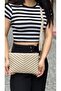 Faux Leather Portfolio with Adjustable Crossbody and Hand Strap - Women's Sand Matte Clutch Bag - 3