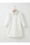Girl's Short-Sleeved Dress with Stone Collar and Sleeves - 5