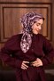 Twill Silk Scarf Purple-Purple Patterned Tok Duruşlu 90X90 - 3