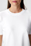 Women's Rise Decorative Collar Tok Texture 100% Cotton White T-Shirt - 2