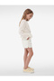 Cotton Tweed Shorts with Elastic Waist, Pockets and Button Detail - 2