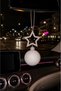 Car Rearview Mirror Ornament Set with Stone Stars and Pompoms - 4