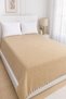 Hce |   Fringe Tied Bohemian Bedspread 1 Piece Modern Double Bedspread Pique 200X230 Decorative Double Bedspread Mustard Yellow - 4