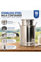 Stainless Steel Milk Container, Steel Milk Container, Silver, 10 Liter Capacity
