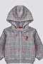 U.S. Polo Assn Gray Melange Patterned Hood Detail Baby 3 Piece Set - 4
