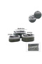 Gray 3 Size Oval Bamboo Edge Organizer Basket with Wooden Base - with Cloth 12X21-16X25-20X30Cm (5263)