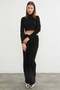 Elastic Belt with Stones and Glitter Palazzo Pants - 4