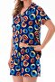 Donut Patterned Shirt Collar Shorts Pajama Set - 7