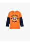 Long Sleeve Cotton Crew Neck Printed T-Shirt - 4