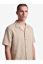 Regular Fit Turn-Down Collar Cotton-Linen Blend Short Sleeve Shirt - 4