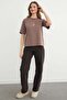 Cat Embroidered Crew Neck Casual T-Shirt - 2