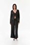 Wrapped Fabric Front Tie Cardigan - 3