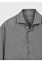 Anthracite Plain Casual Fit Long Woven Casual 100% Linen Shirt - 7