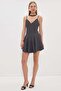 Polka Dot Strap Mini Dress with Shorts - 2