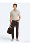 Brown Woven Slim Fit Sport Cotton Blend Trousers - 4